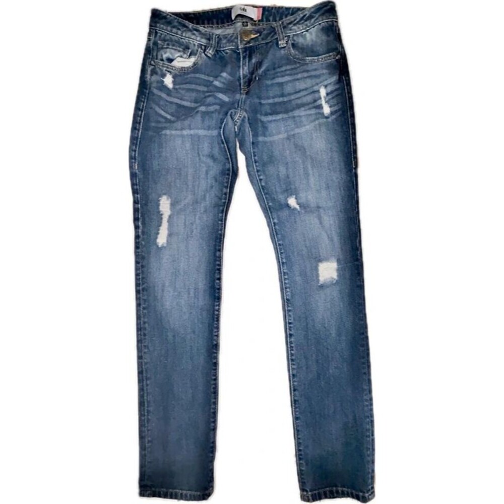 Cabi Distressed Slim Boyfriend Jeans Size 2 Y2K Grunge Denim